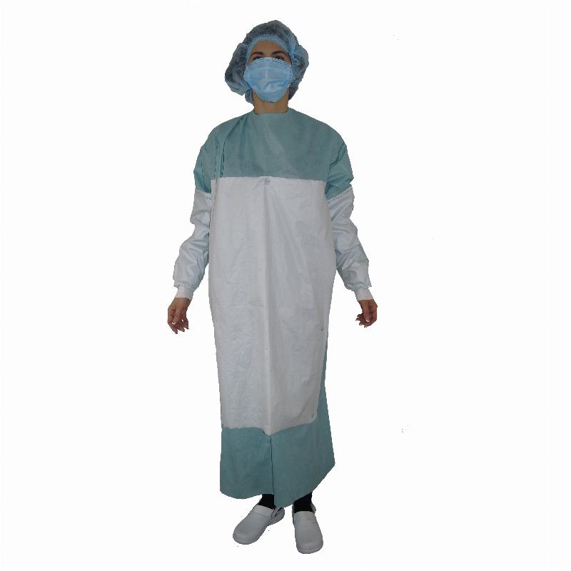 Халат хірургічний підсилений розмір L, стерильний, зеленого кольору